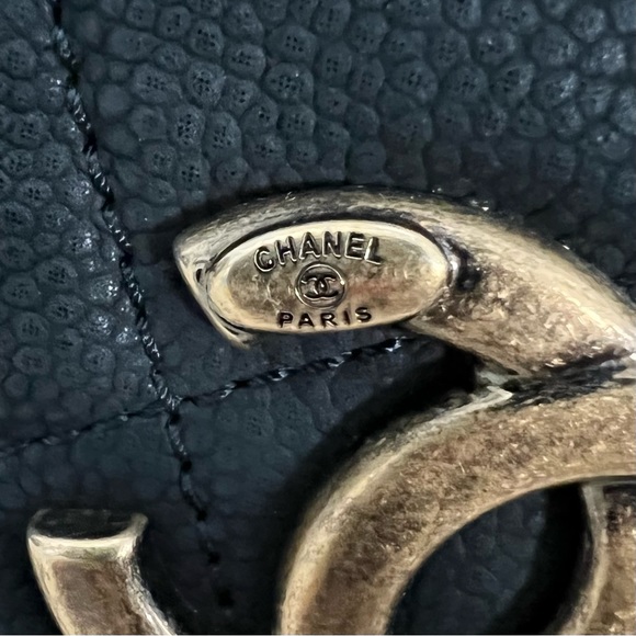 Chanel Black Caviar Leather Quilted Hobo Crossbody Bag - Picture 15 of 16